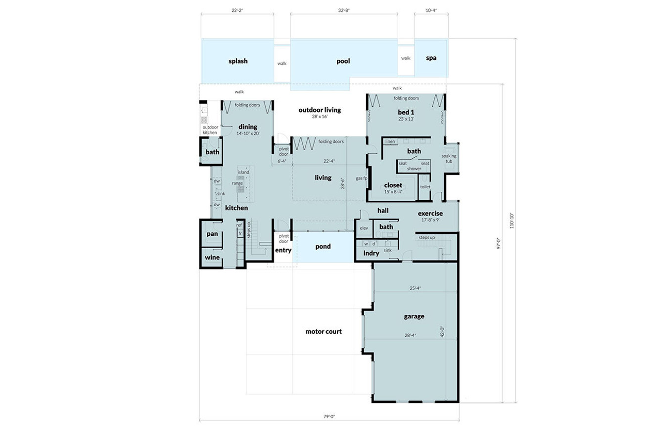 Modern House Plan - Augustine 49860 - 1st Floor Plan