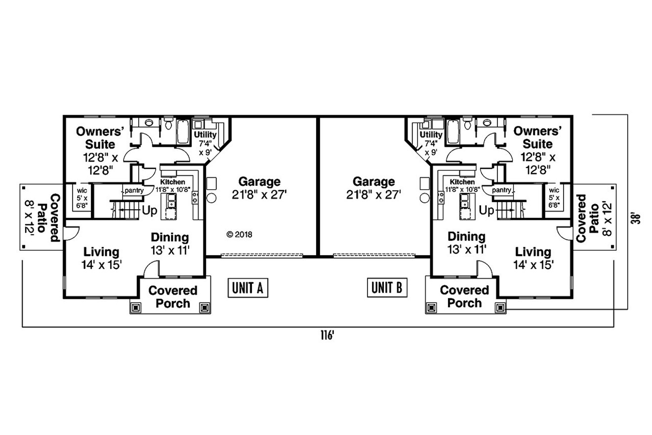 Craftsman House Plan - Archwood 50196 - 1st Floor Plan