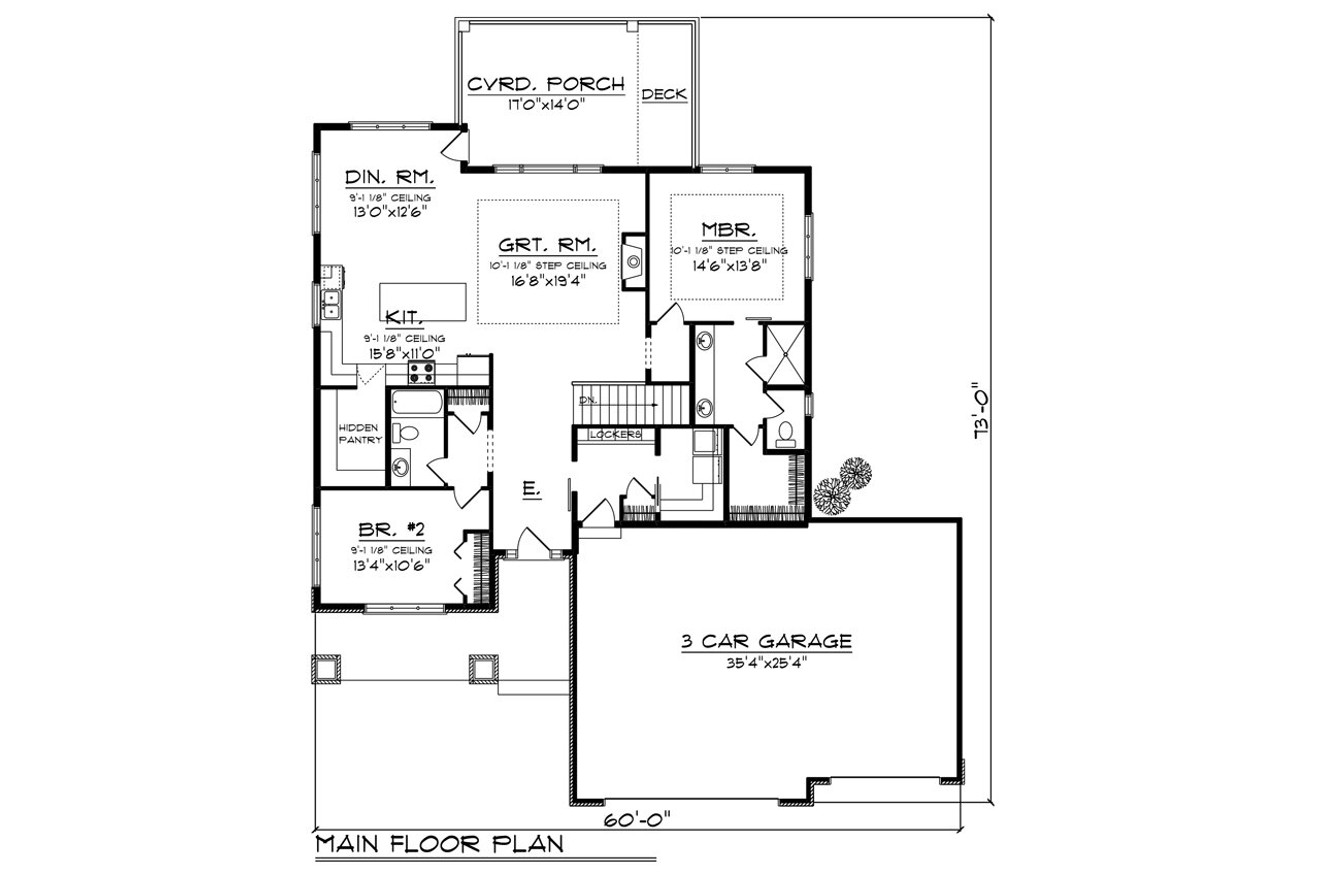 Traditional House Plan - 50600 - 1st Floor Plan