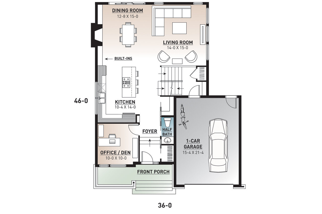 Modern House Plan - Sallinger 2 50639 - 1st Floor Plan