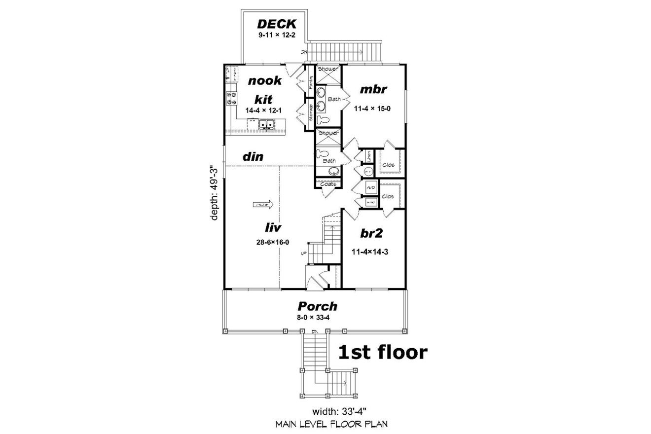 Cape Cod House Plan - 50945 - 1st Floor Plan