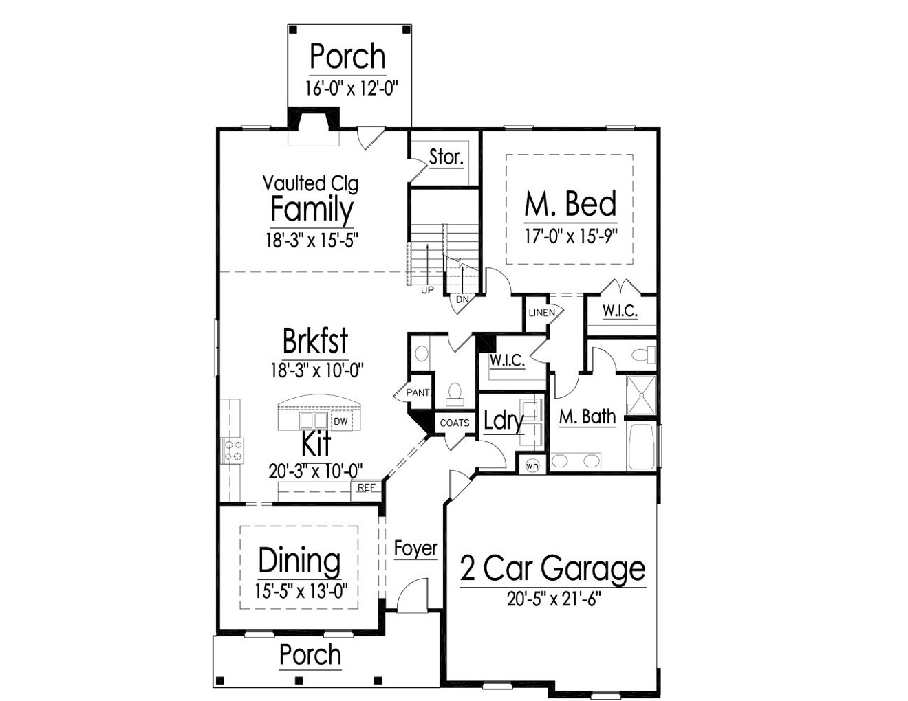 Traditional House Plan - 50981 - 1st Floor Plan