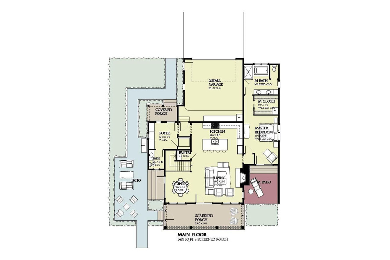 Cape Cod House Plan - Coral 51064 - 1st Floor Plan