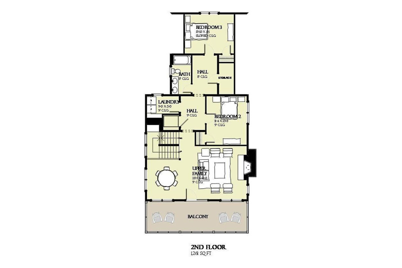 Secondary Image - Cape Cod House Plan - Coral 51064 - 2nd Floor Plan