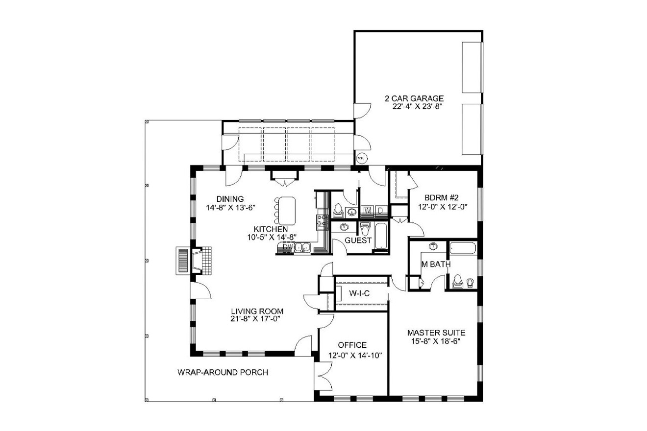 European House Plan - 51213 - 1st Floor Plan