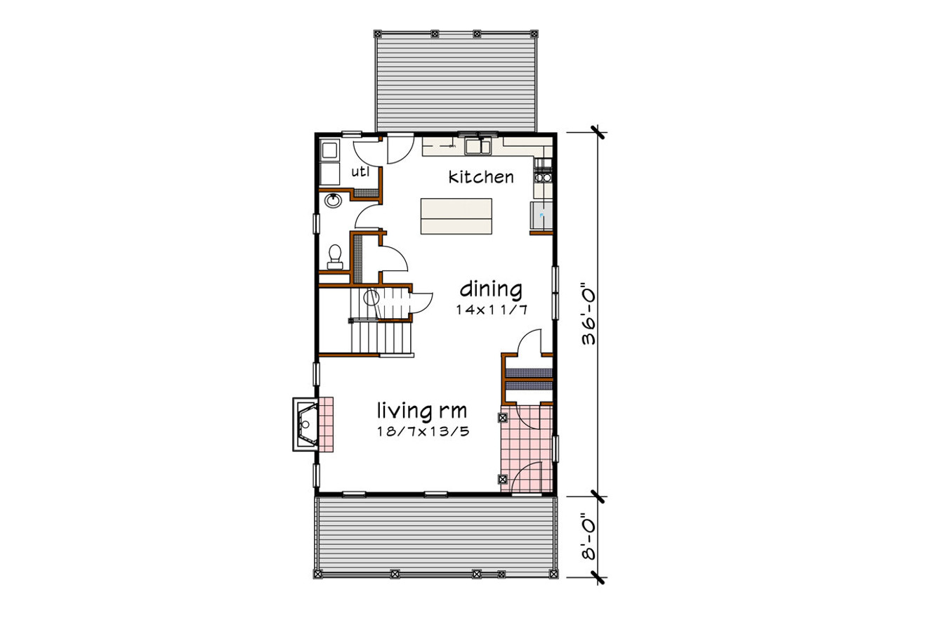 Country House Plan - 51220 - 1st Floor Plan