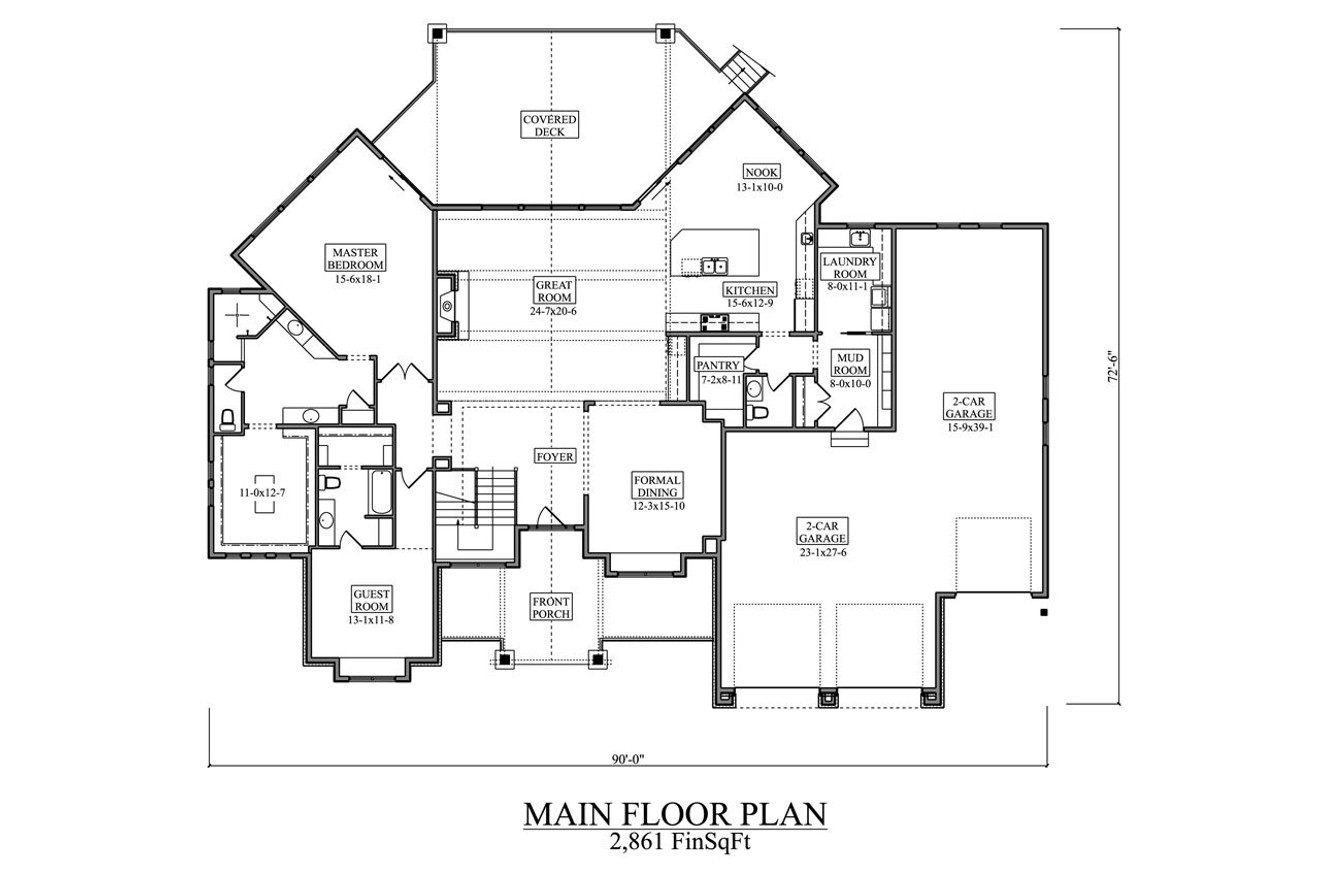 Craftsman House Plan - Pleasant Park 51246 - 1st Floor Plan