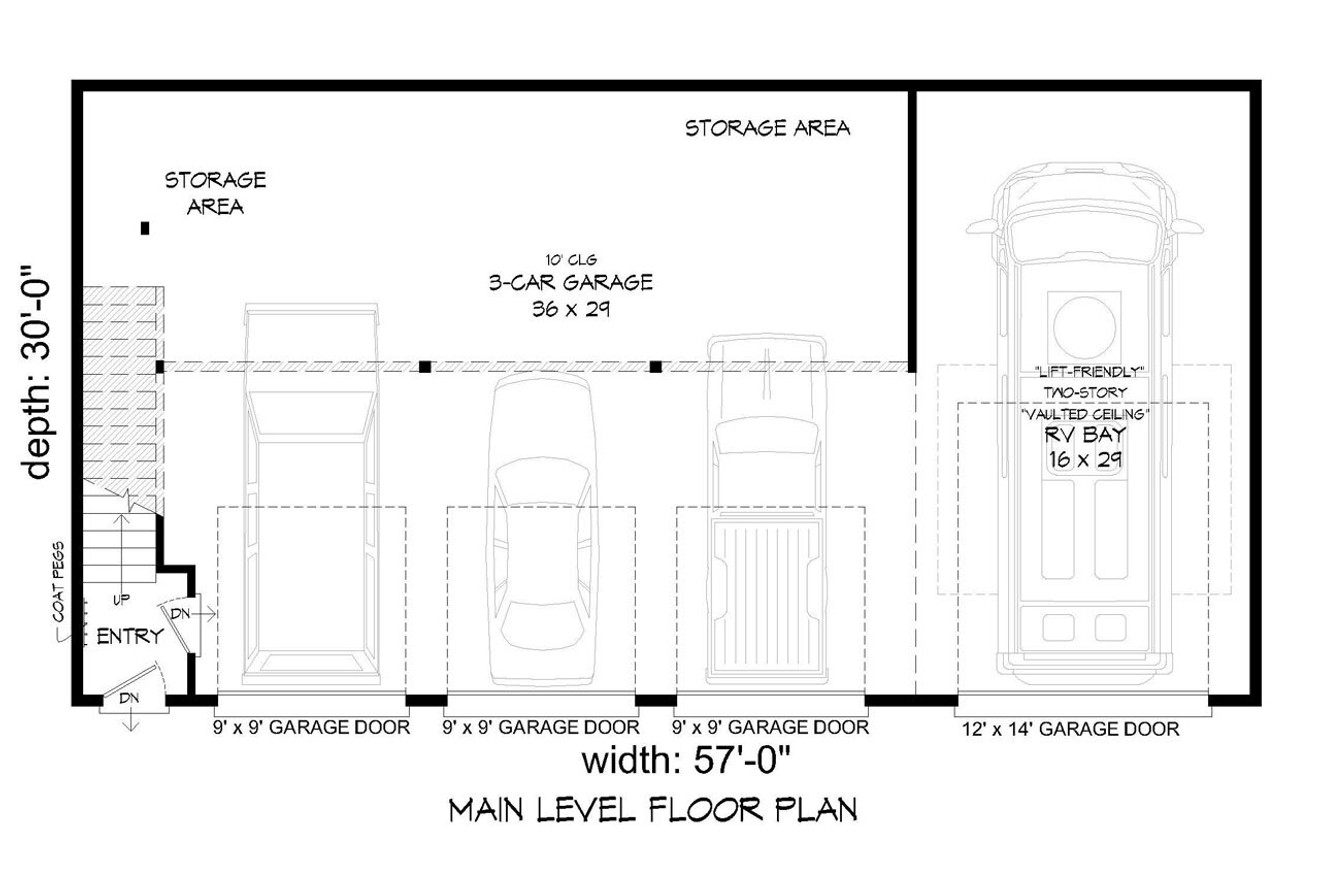 Modern House Plan - 51411 - 1st Floor Plan