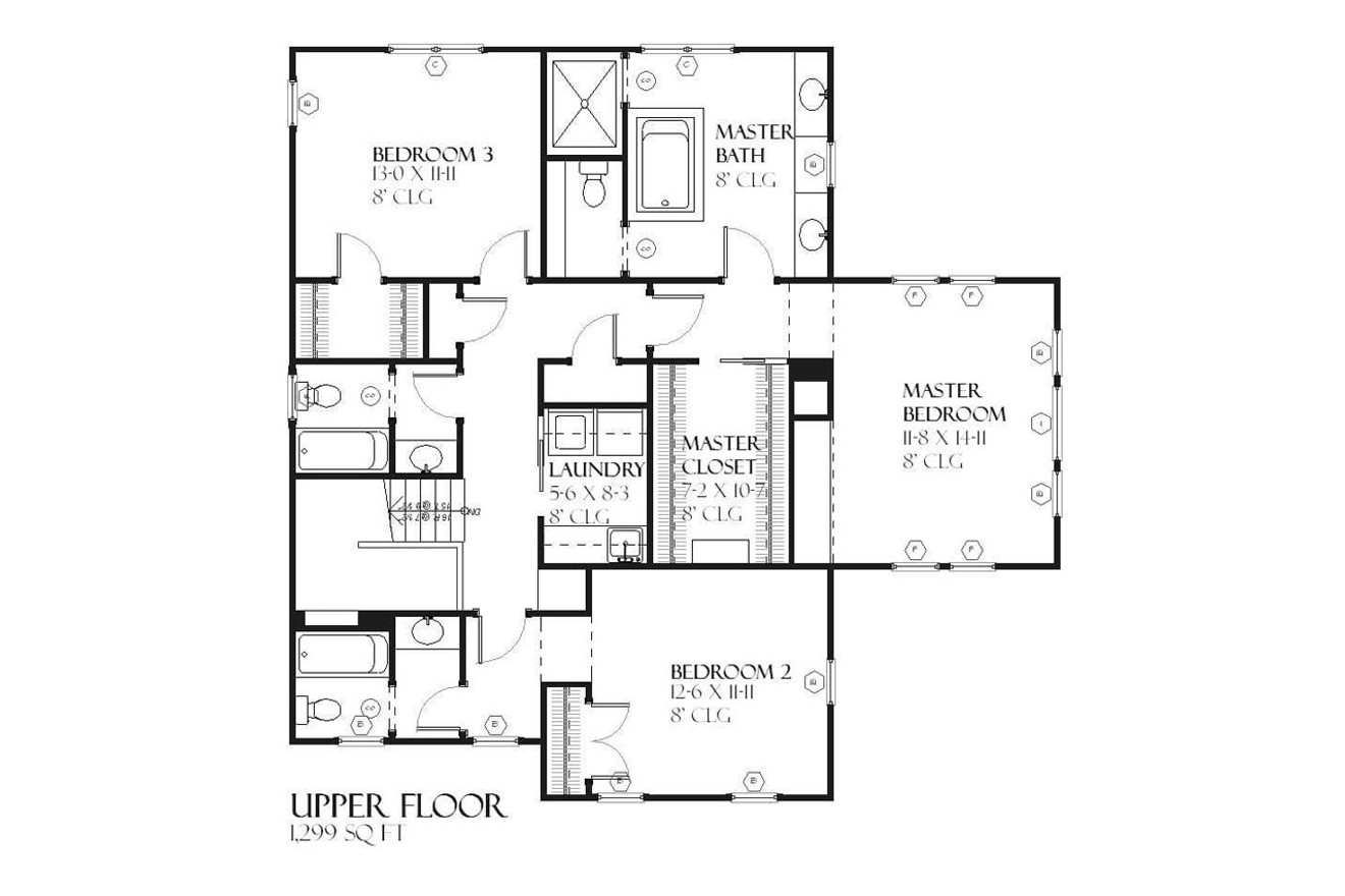 Secondary Image - Prairie House Plan - Temple 51489 - 2nd Floor Plan