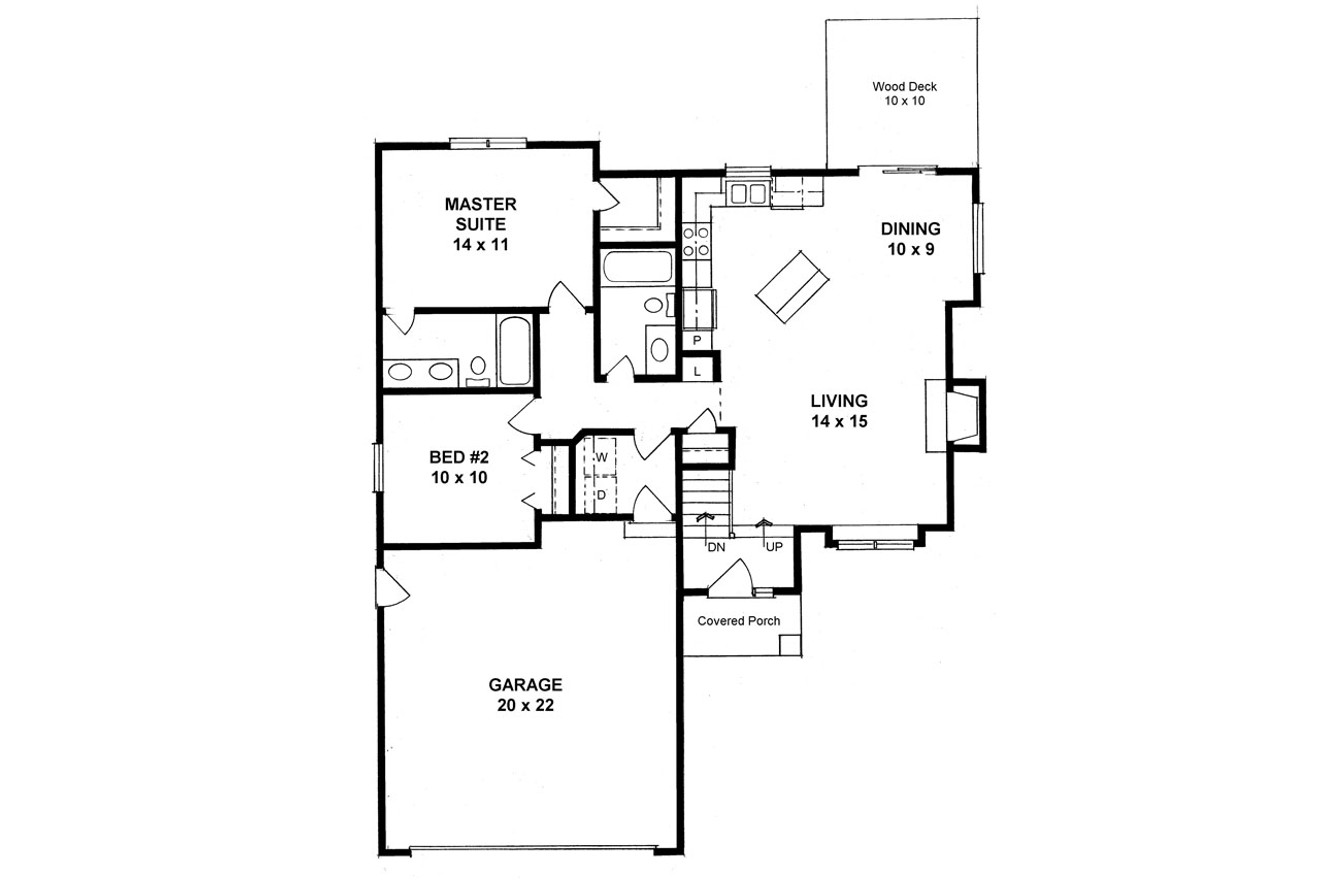 Ranch House Plan - 51493 - 1st Floor Plan