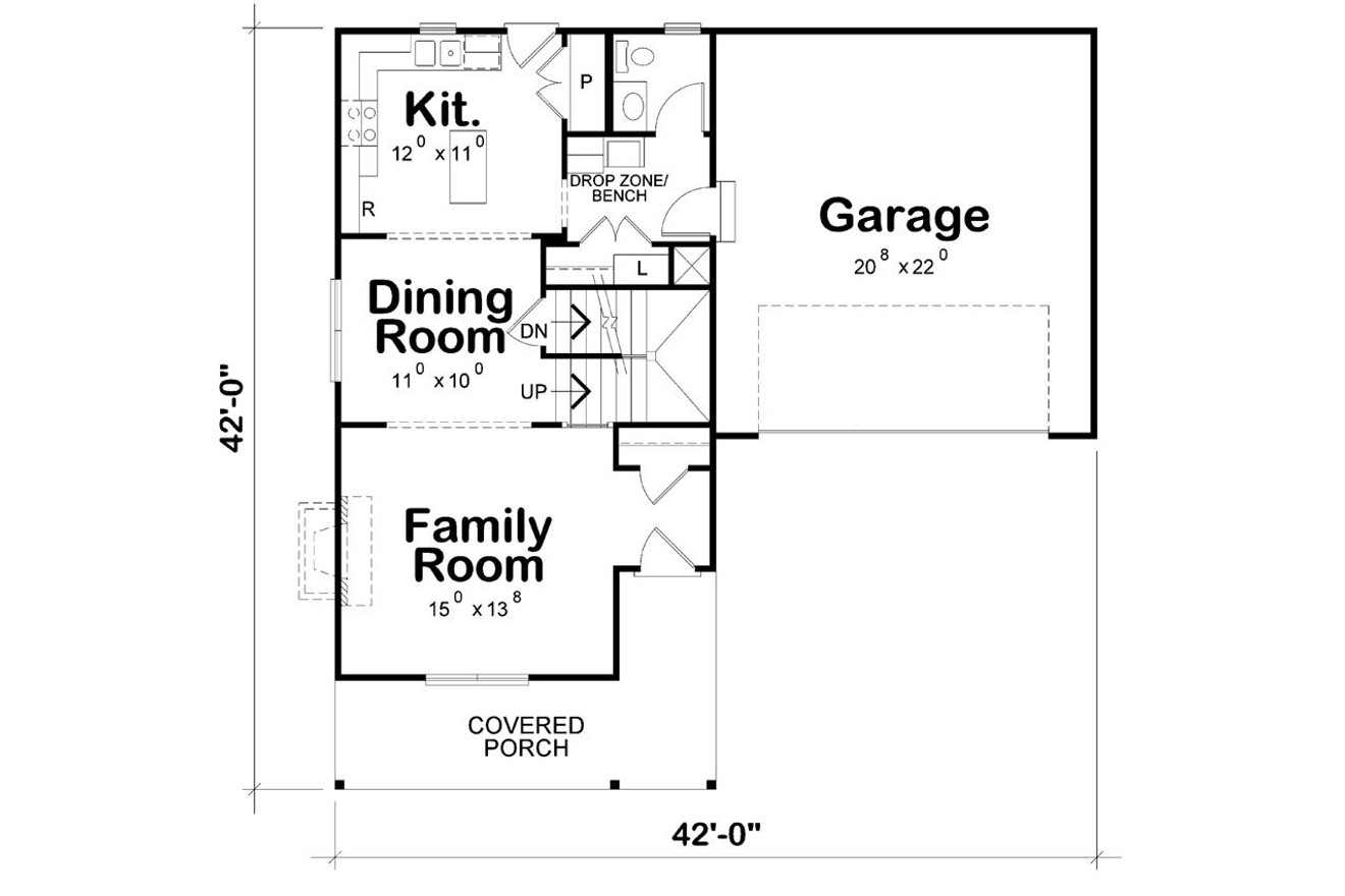 Traditional House Plan - Vera 51626 - 1st Floor Plan
