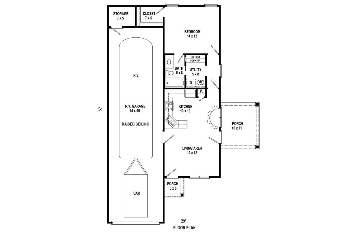 Cottage House Plan - 52095 - 1st Floor Plan
