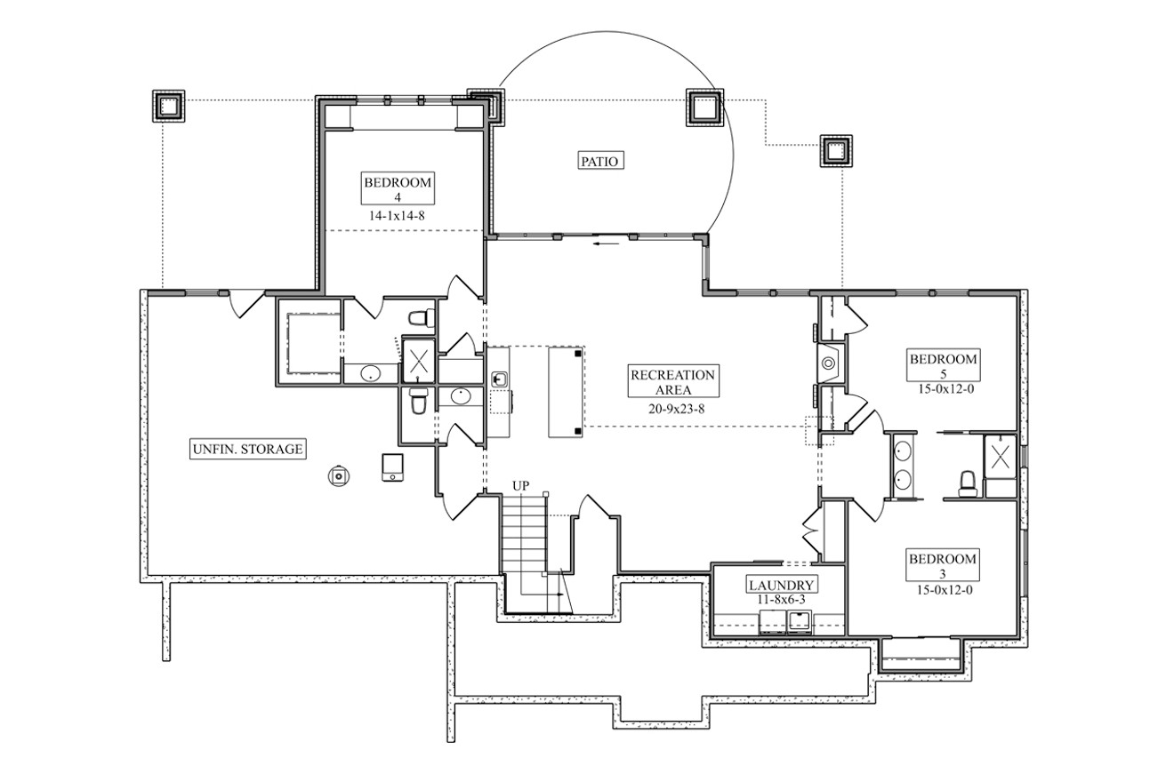 Craftsman House Plan - Catalina Ridge II 52122 - Basement Floor Plan