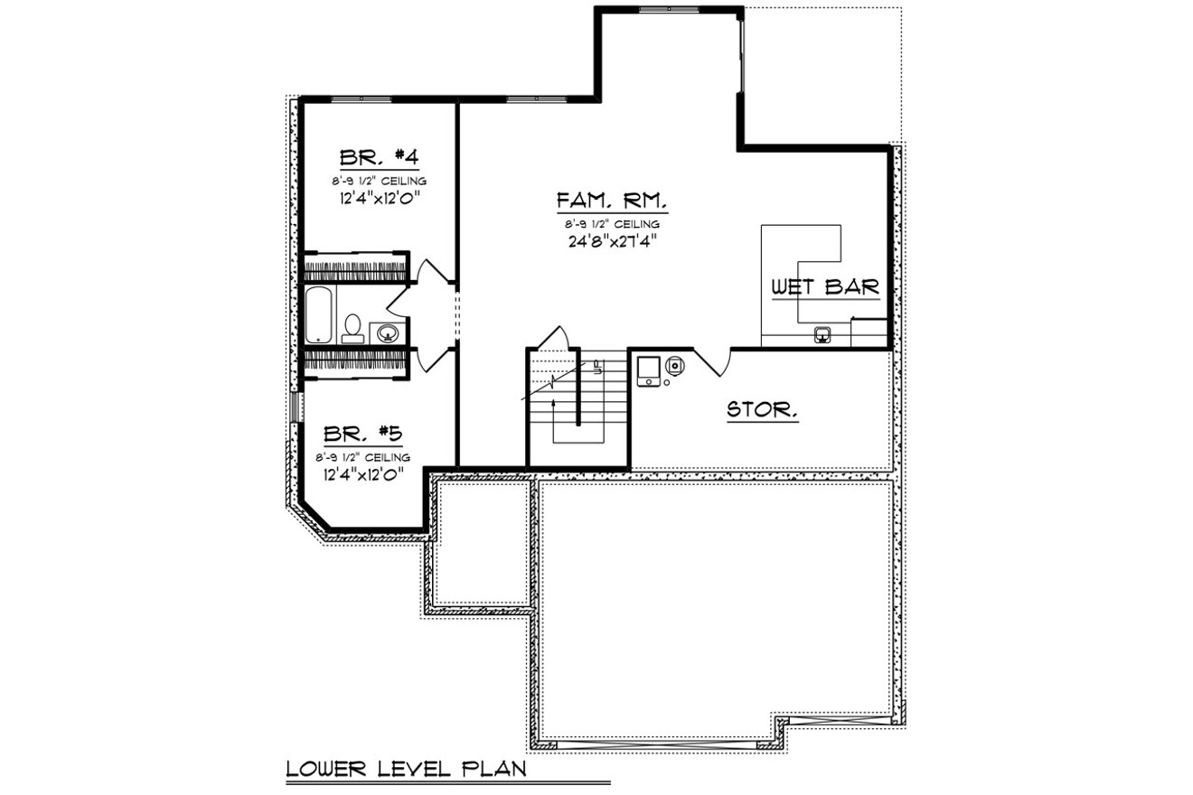 Prairie House Plan - 52416 - Basement Floor Plan