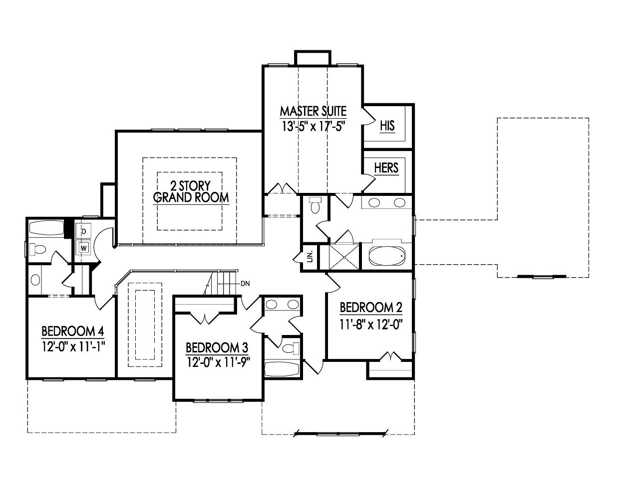 Craftsman House Plan - 52435 - 2nd Floor Plan