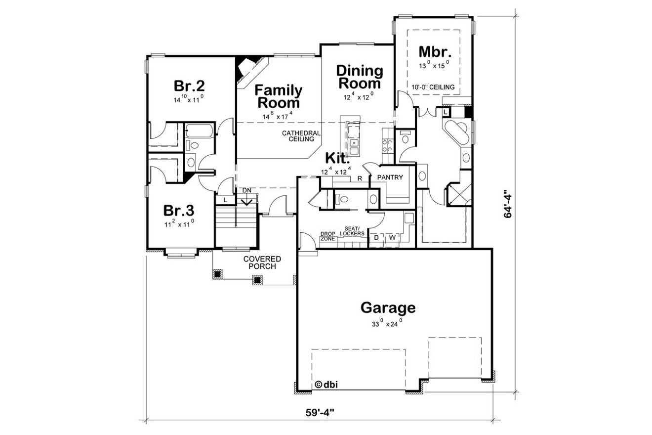 European House Plan - Cotter 52810 - 1st Floor Plan