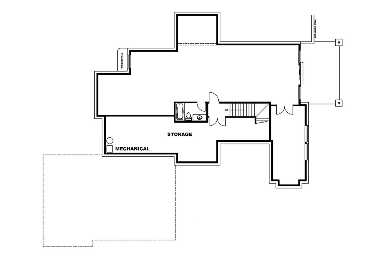 Secondary Image - Craftsman House Plan - 53175 - Basement Floor Plan