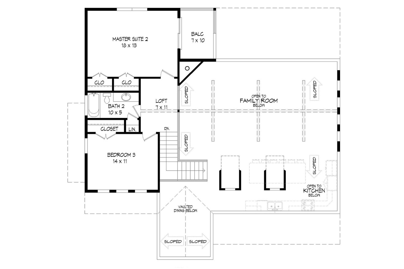 Secondary Image - Country House Plan - Winn Springs 53219 - 2nd Floor Plan