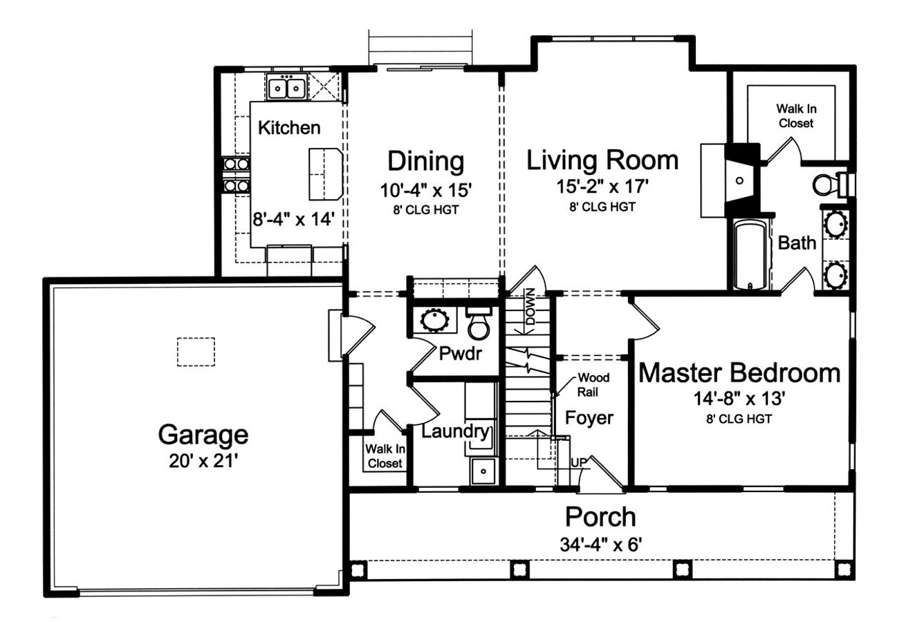 Cape Cod House Plan - Walton 53327 - 1st Floor Plan