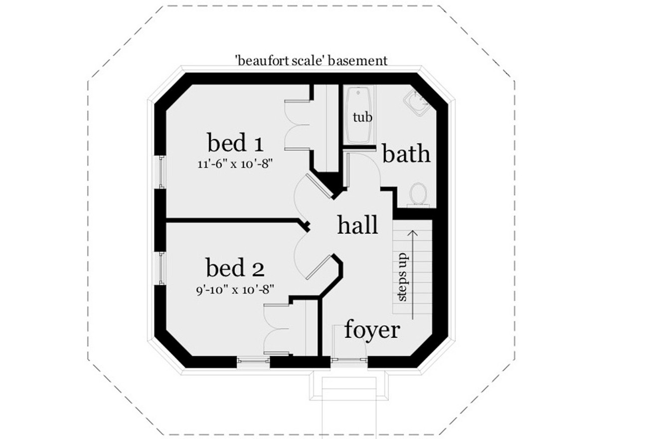 Cape Cod House Plan - Beaufort Scale 53345 - Basement Floor Plan