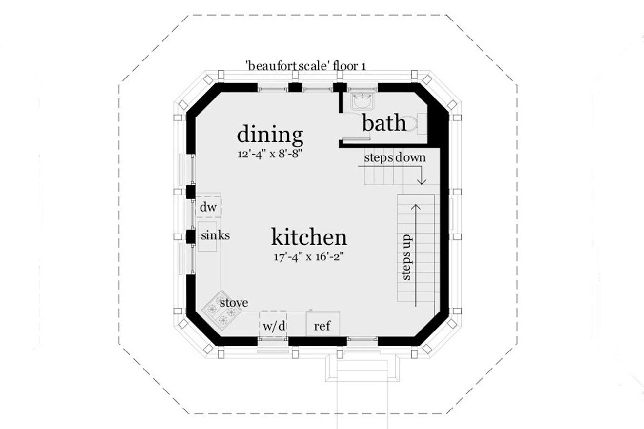 Secondary Image - Cape Cod House Plan - Beaufort Scale 53345 - 1st Floor Plan
