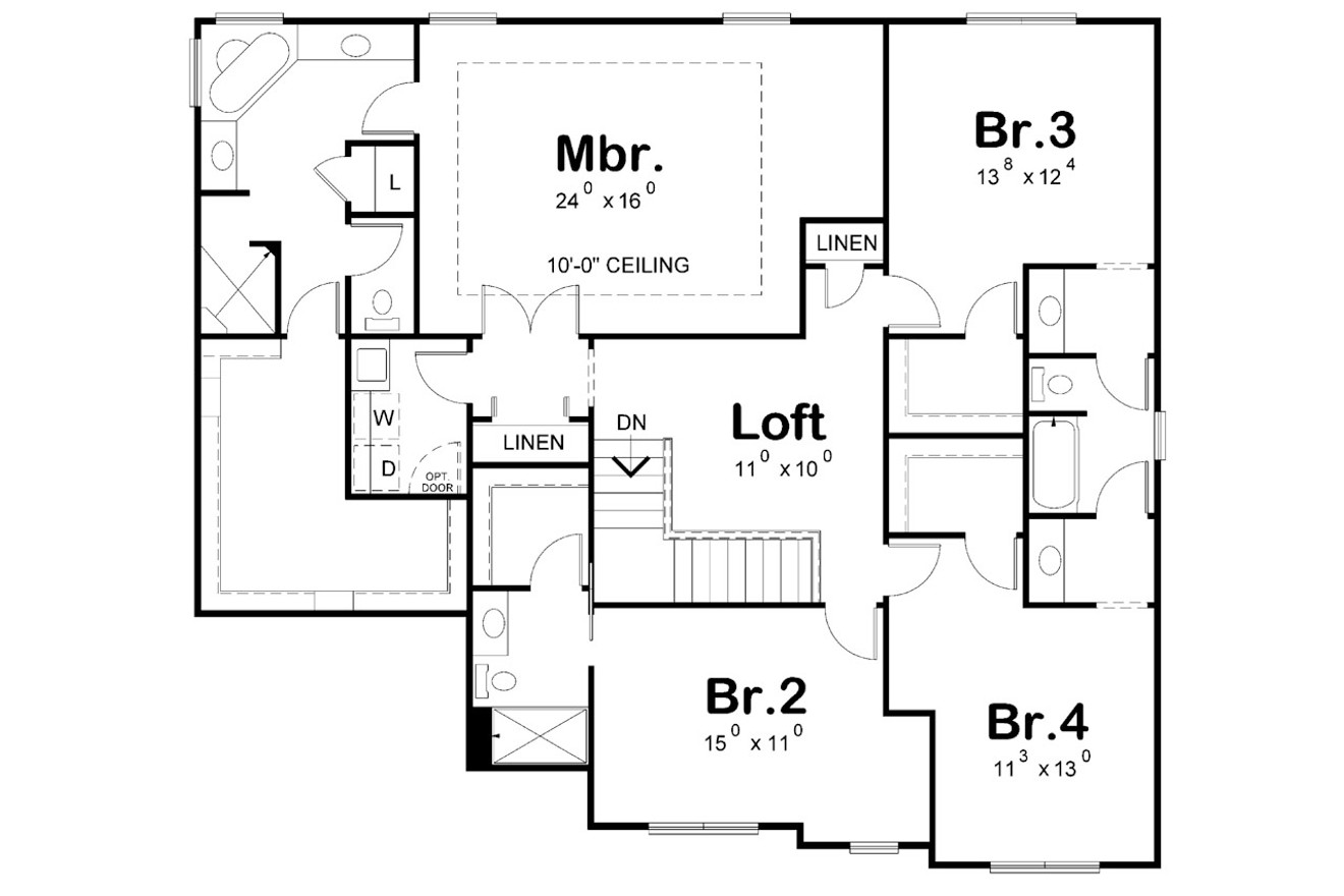 Traditional House Plan - Ambroz 53458 - 2nd Floor Plan