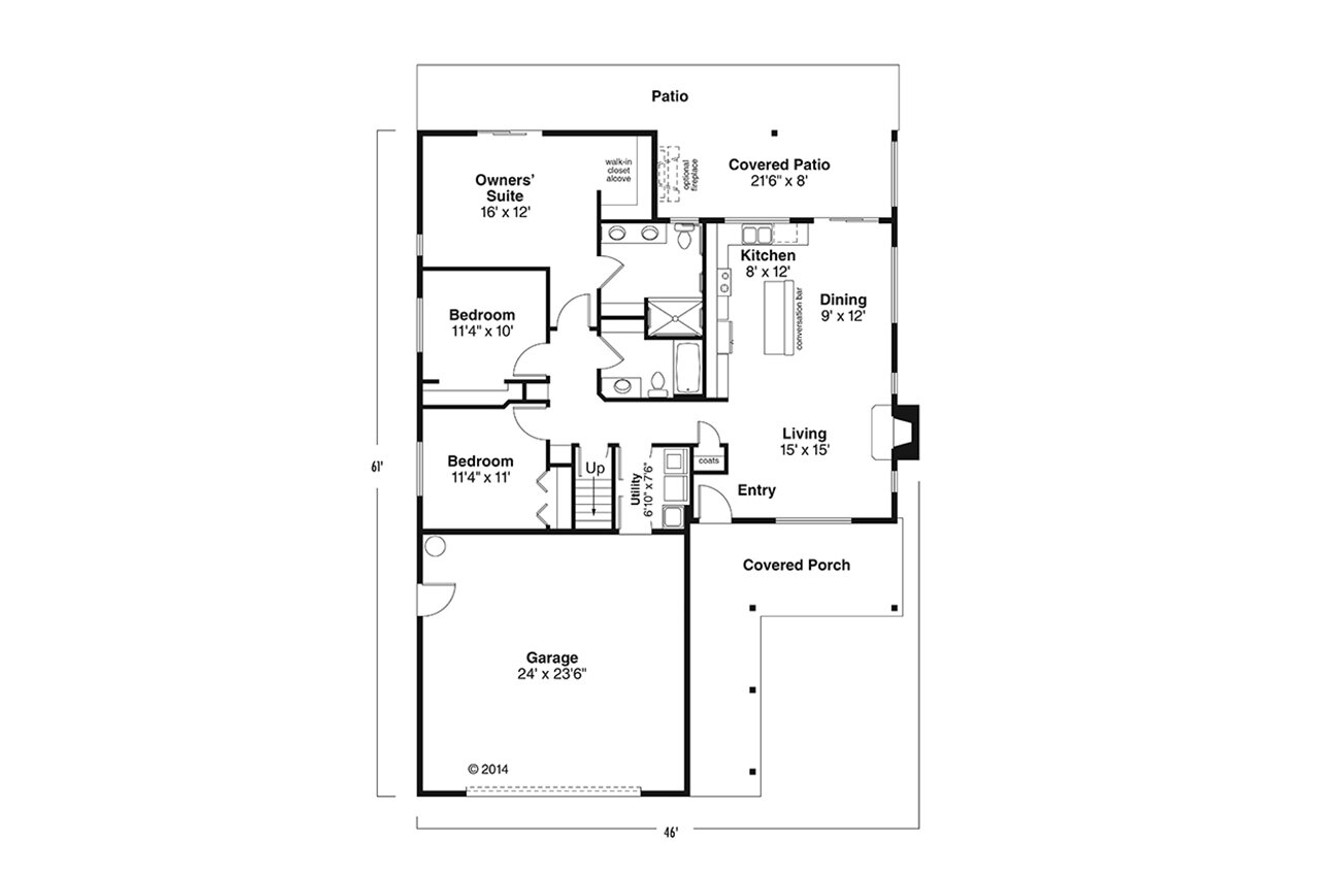 Ranch House Plan - Belmont 53576 - 1st Floor Plan