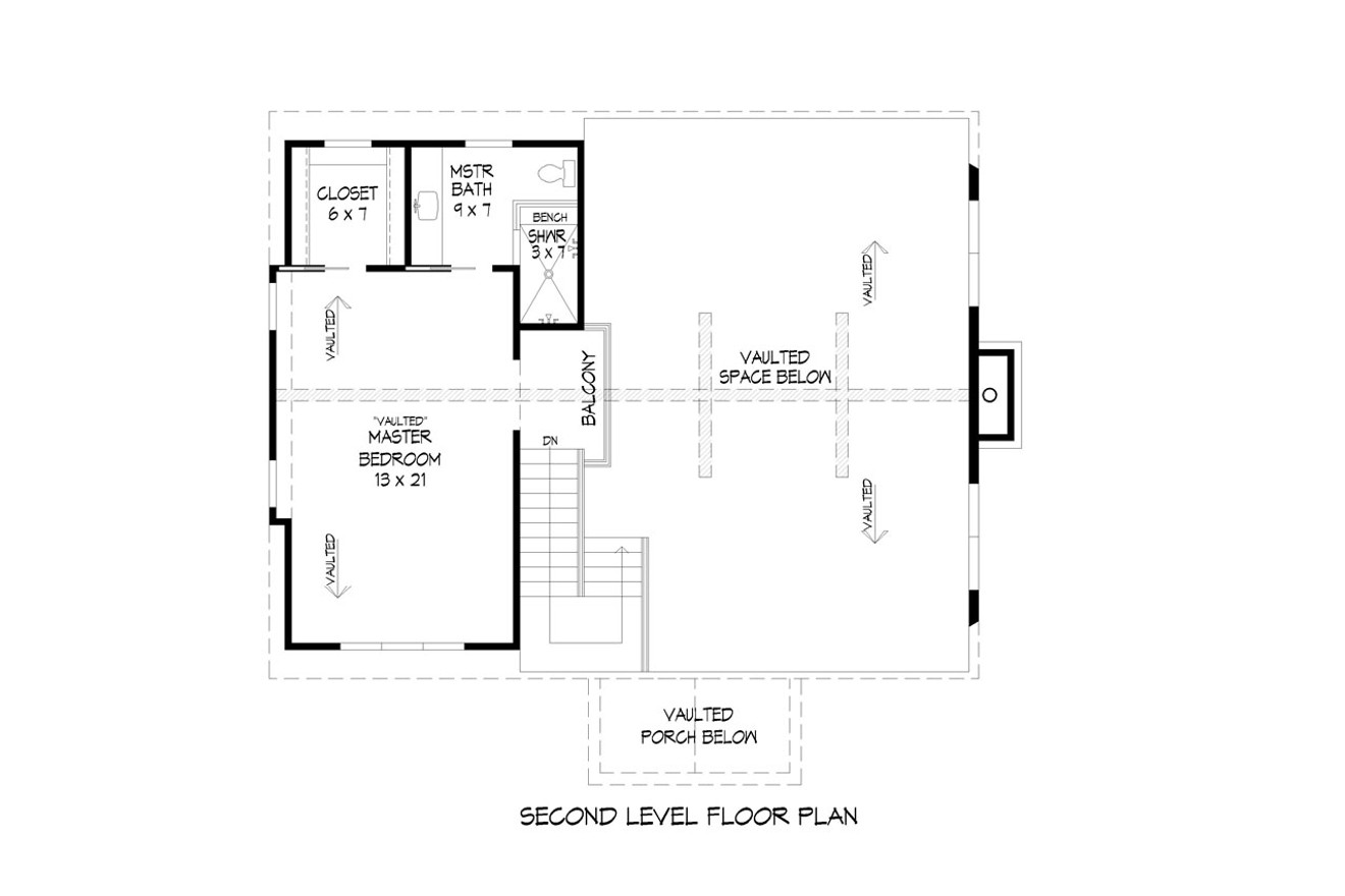 Secondary Image - Craftsman House Plan - Easy Street 53584 - 2nd Floor Plan