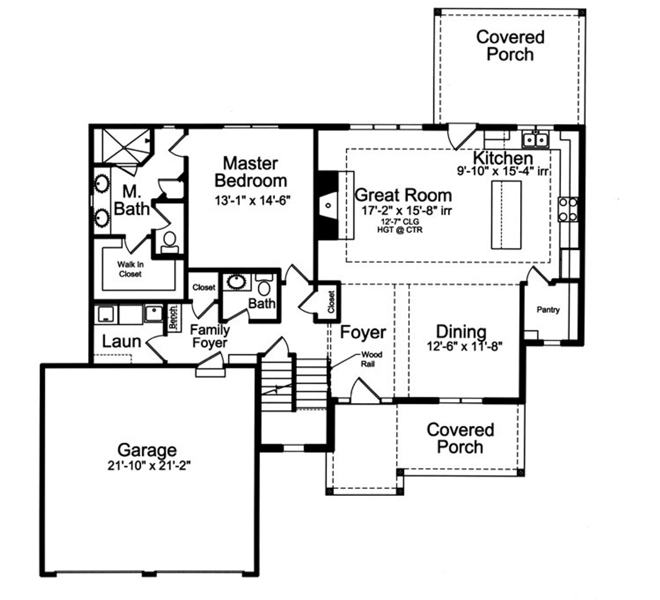 Craftsman House Plan - The Elderberry 53746 - 1st Floor Plan