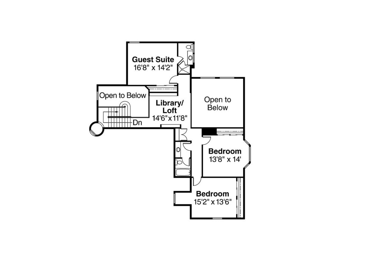 Secondary Image - European House Plan - Wilshire 53751 - 2nd Floor Plan