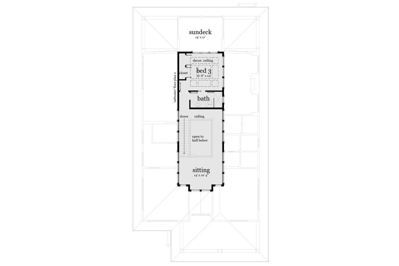 Secondary Image - Cape Cod House Plan - Salt Water 53856 - 2nd Floor Plan