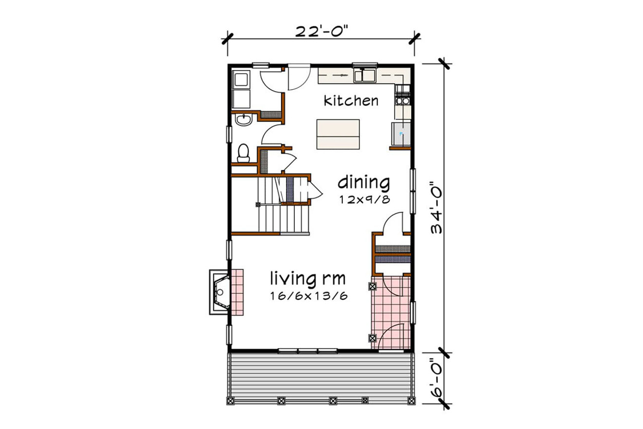 Country House Plan - 54183 - 1st Floor Plan