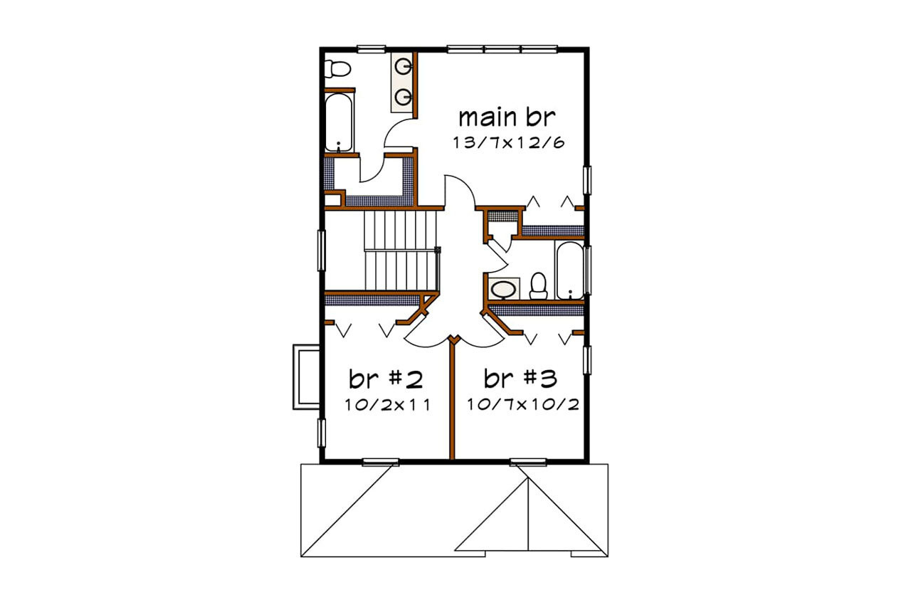 Country House Plan - 54183 - 2nd Floor Plan