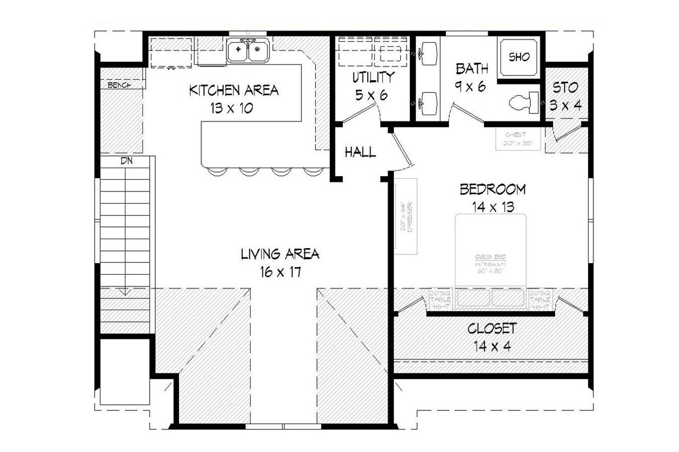 Secondary Image - Traditional House Plan - 54587 - 2nd Floor Plan