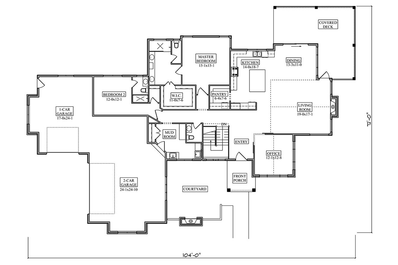 Tuscan House Plan - Carmith Circle 54632 - 1st Floor Plan