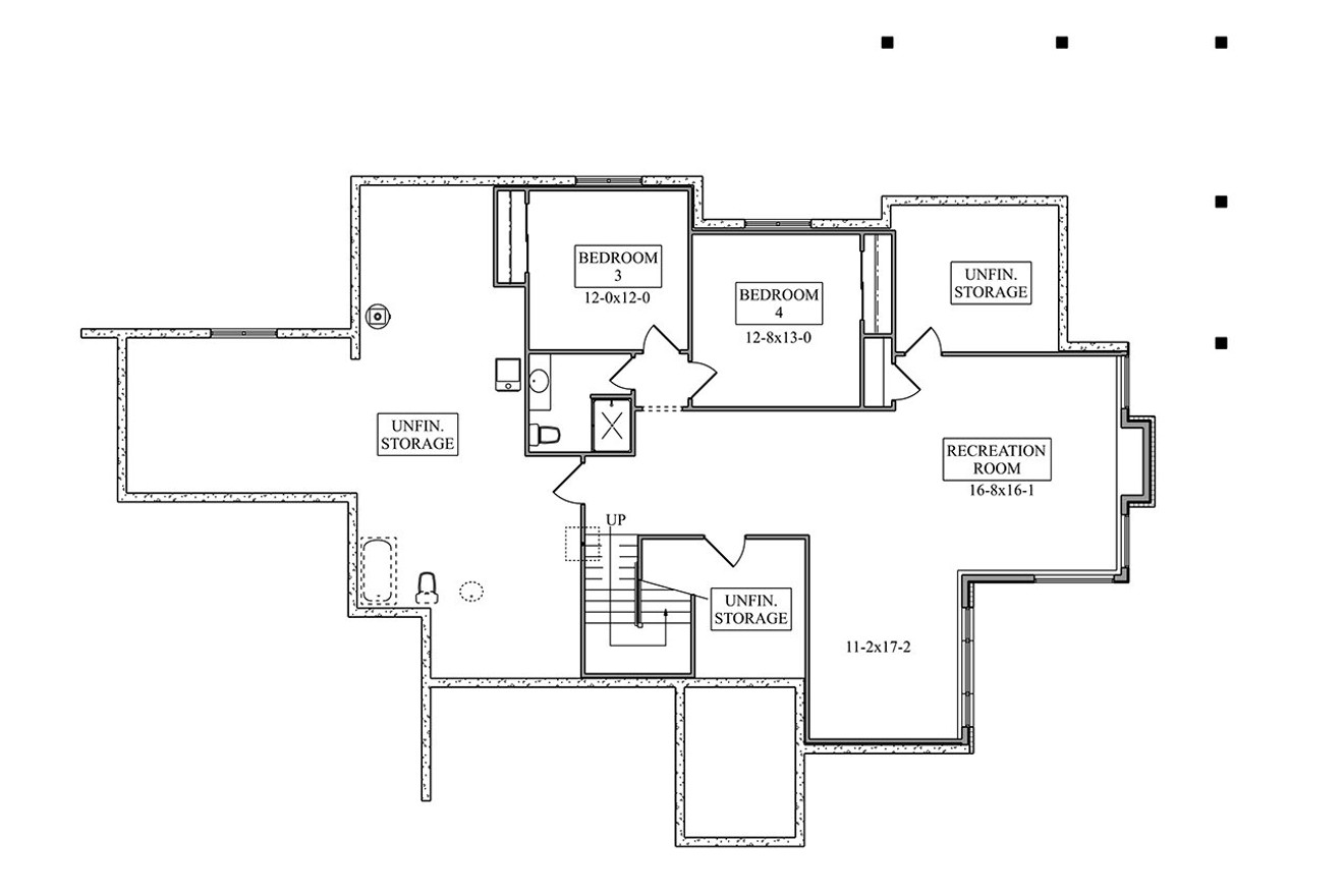 Tuscan House Plan - Carmith Circle 54632 - Basement Floor Plan