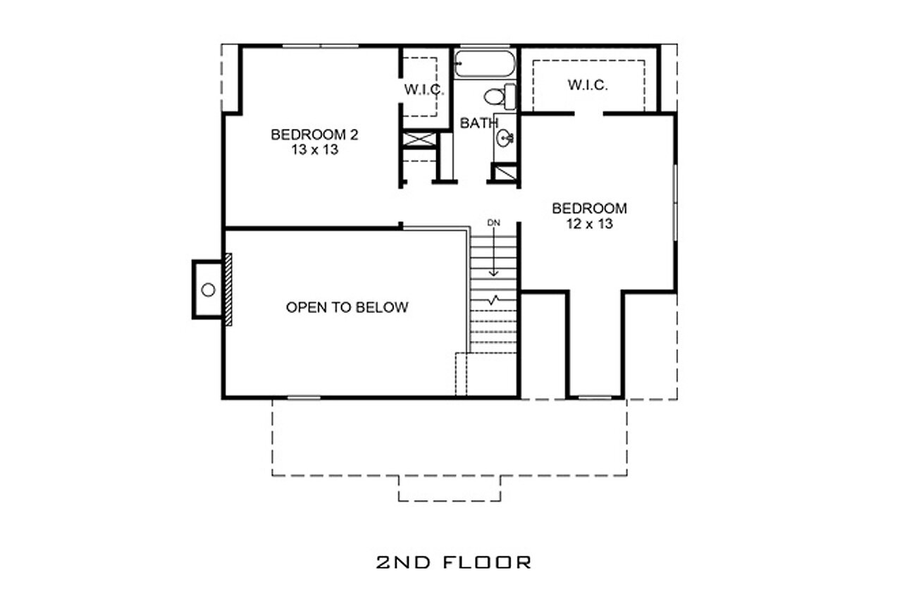 Secondary Image - Bungalow House Plan - Cadiz 54657 - 2nd Floor Plan
