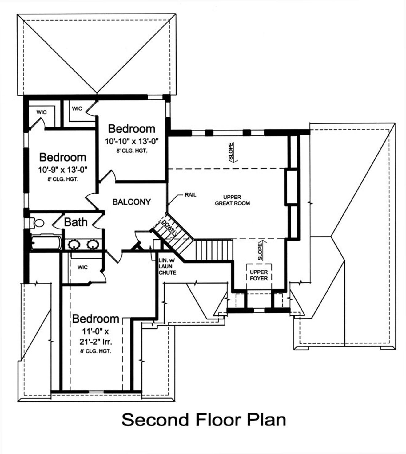 Secondary Image - European House Plan - The Lanoire 55185 - 2nd Floor Plan