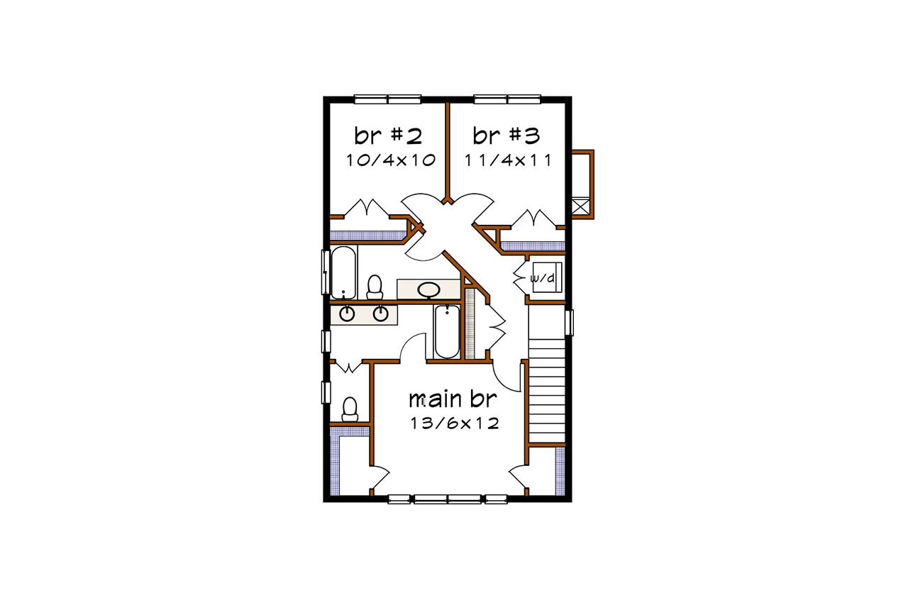 Craftsman House Plan - 55317 - 2nd Floor Plan