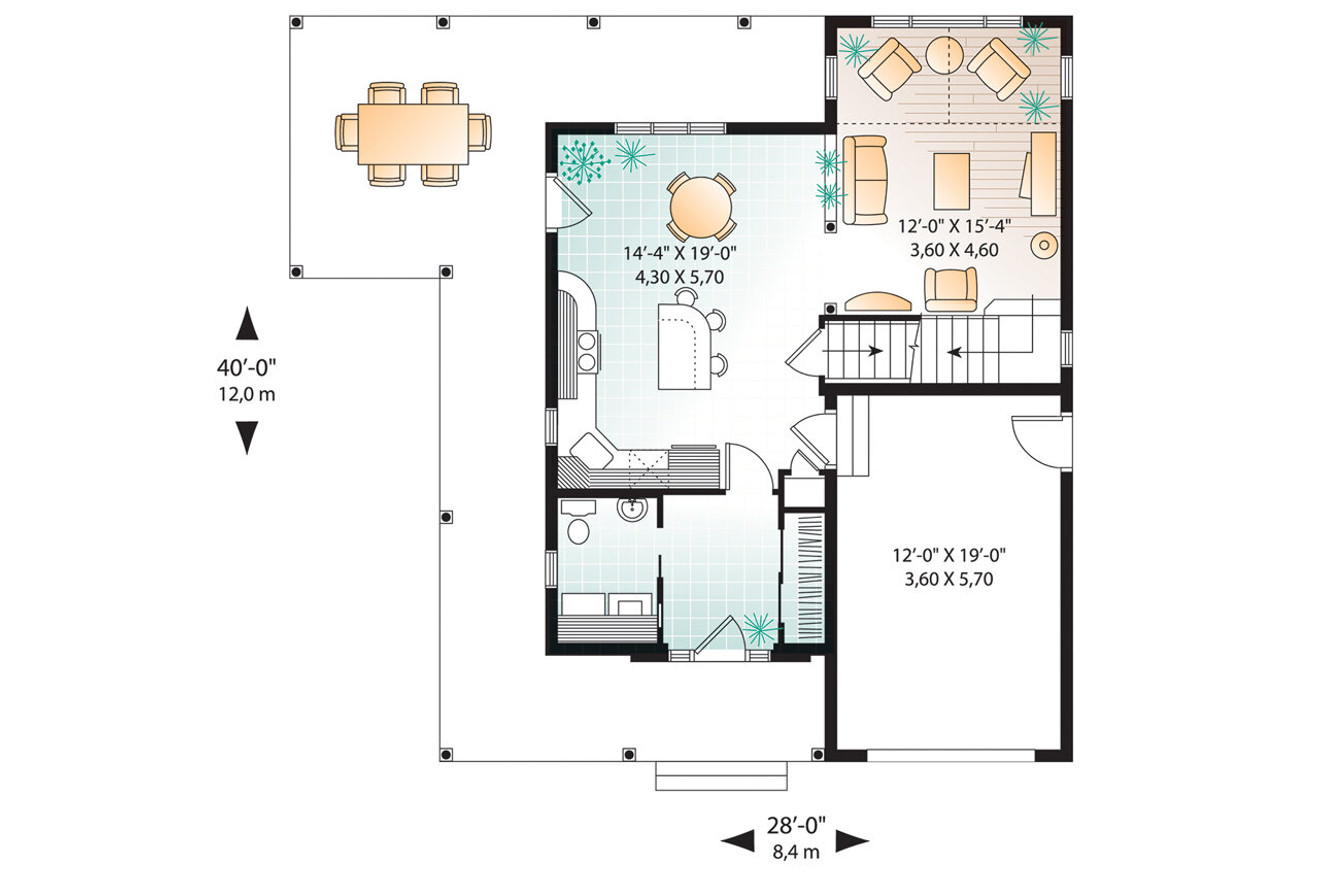 Country House Plan - Larch Lake 2 55346 - 1st Floor Plan