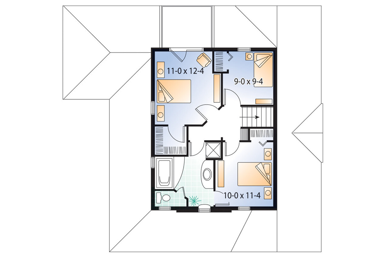 Secondary Image - Country House Plan - Larch Lake 2 55346 - 2nd Floor Plan