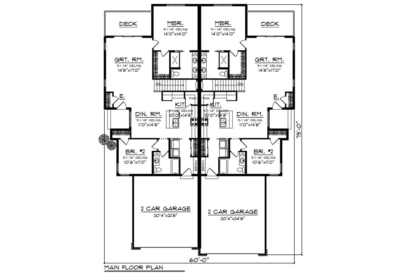 Ranch House Plan - 55364 - 1st Floor Plan