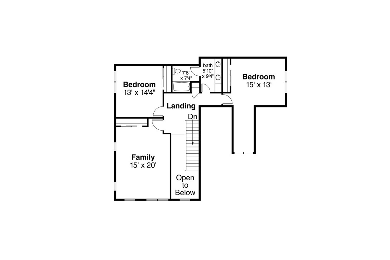 Secondary Image - Traditional House Plan - Silverside 55535 - 2nd Floor Plan