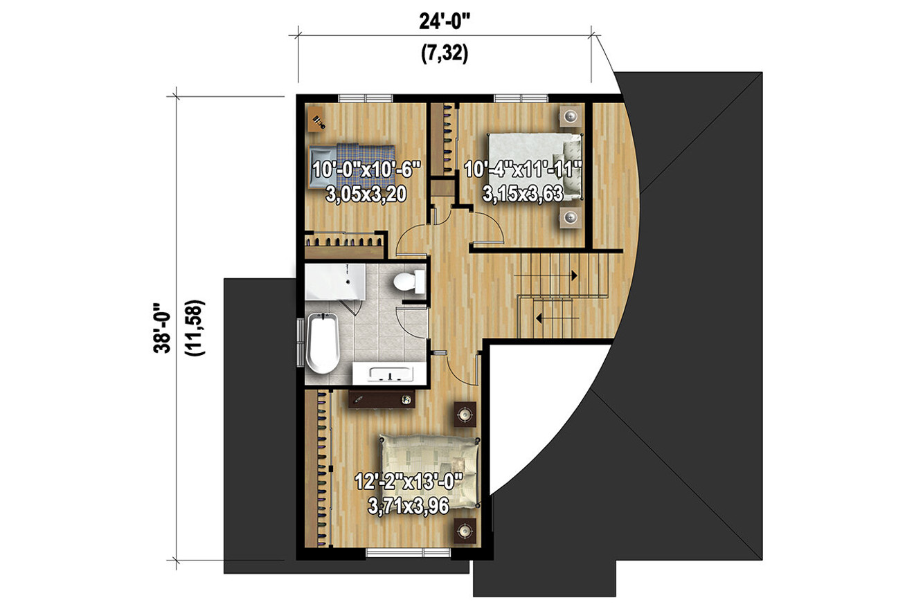 Secondary Image - Contemporary House Plan - 55632 - 2nd Floor Plan