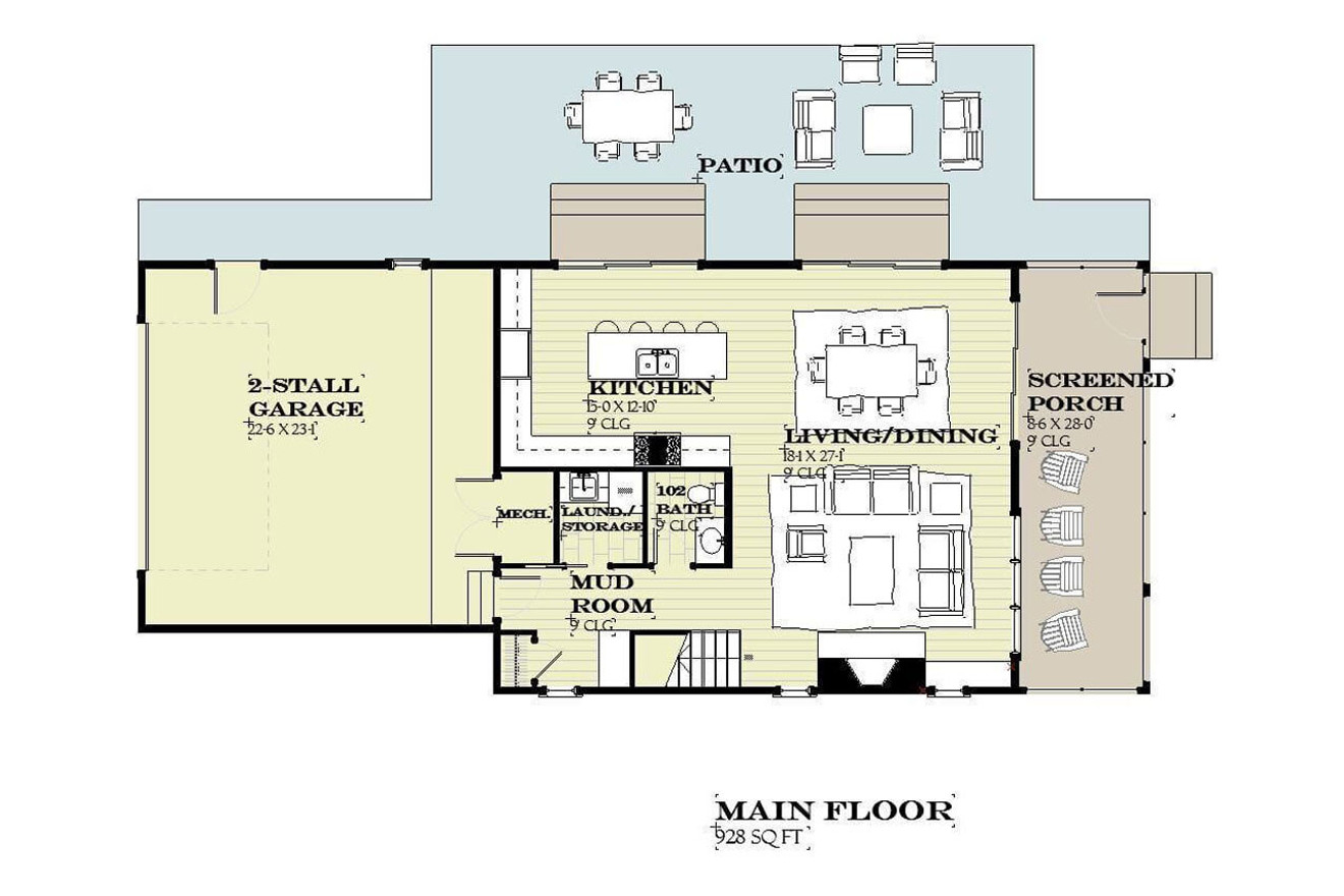 Cape Cod House Plan - Savannah 55636 - 1st Floor Plan