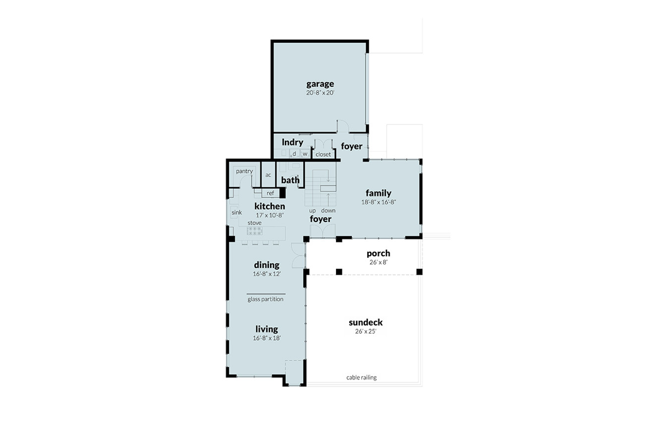 Modern House Plan - Rocky Point 55746 - 1st Floor Plan