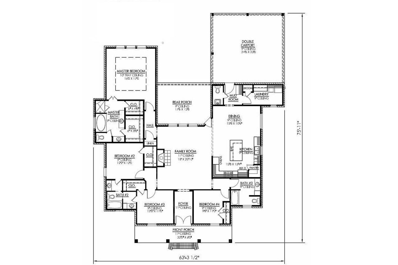 Classic House Plan - Beechwood 56017 - 1st Floor Plan