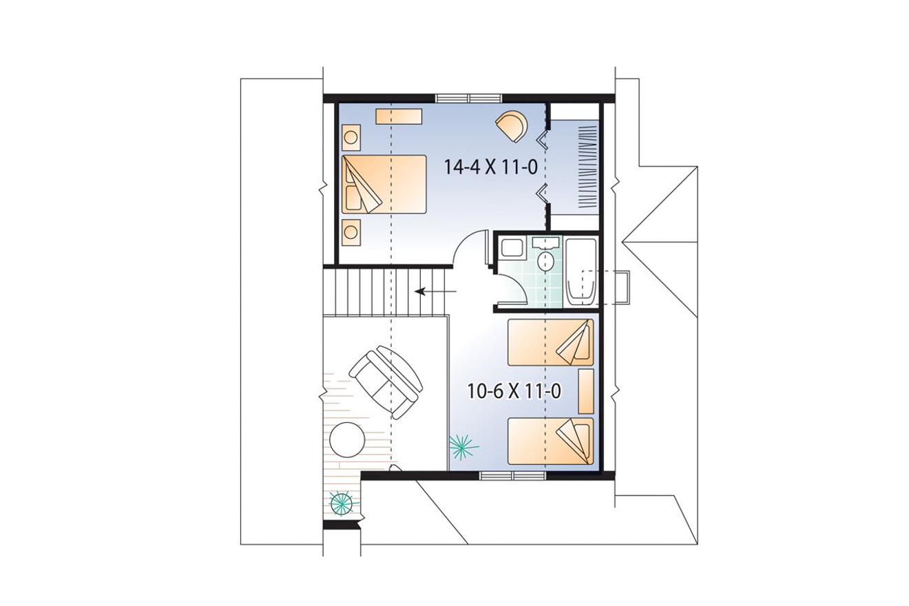 Cottage House Plan - Gaillon 1 56599 - 2nd Floor Plan