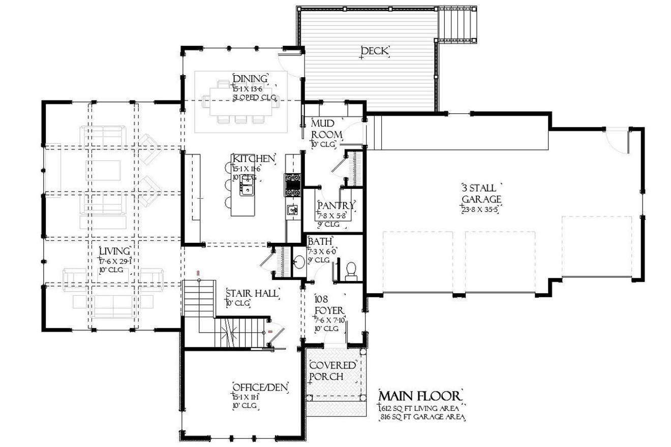 Tudor House Plan - Oakwood 56720 - 1st Floor Plan