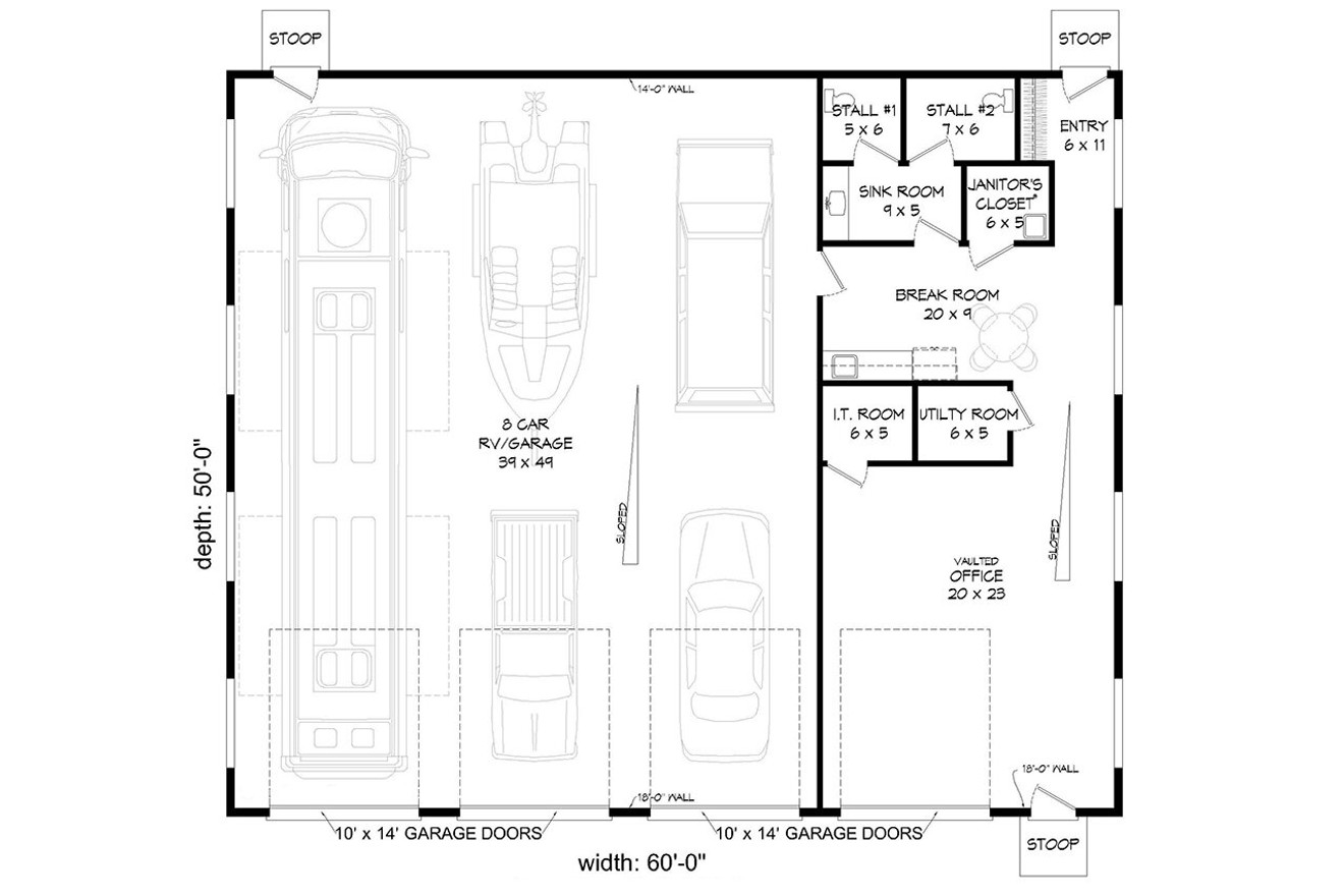Contemporary House Plan - Raytown 56745 - 1st Floor Plan